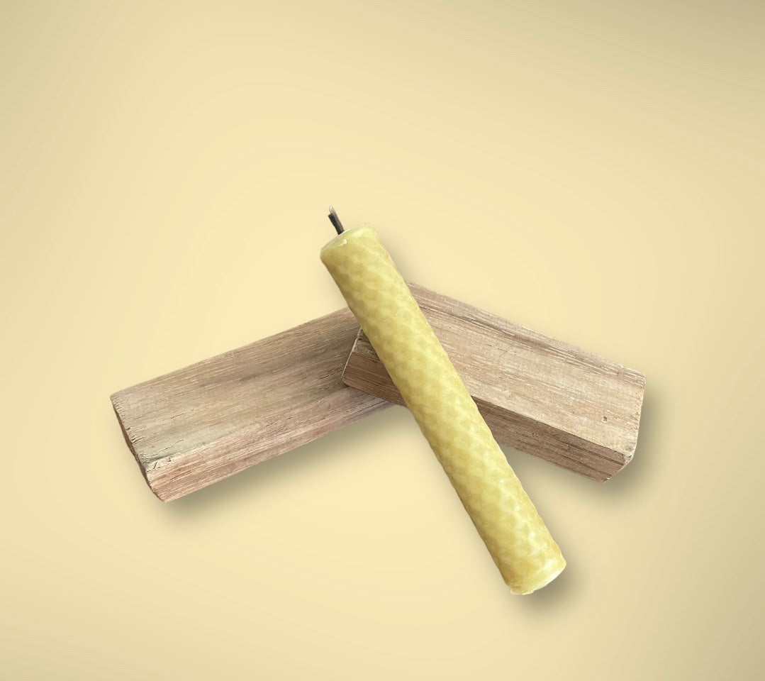 Vela artesanal de cera estampada